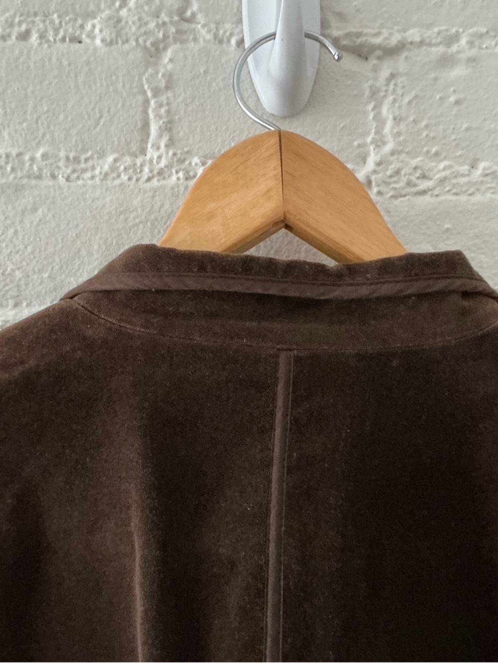 Gap Womens Chocolate Brown Velvet Blazer Jacket Cotton Stretch Academia Capsule - Picture 3 of 6
